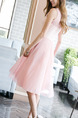 Pink Fit & Flare Knee Length Plus Size Cute Dress for Casual Evening