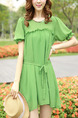 Green Shift Above Knee Plus Size Dress for Casual Party Beach