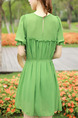 Green Shift Above Knee Plus Size Dress for Casual Party Beach