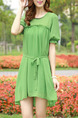 Green Shift Above Knee Plus Size Dress for Casual Party Beach