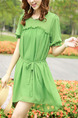 Green Shift Above Knee Plus Size Dress for Casual Party Beach