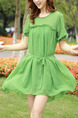 Green Shift Above Knee Plus Size Dress for Casual Party Beach