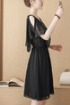 Black Fit & Flare Above Knee Plus Size Dress for Casual Party Evening