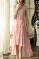 Pink Midi Plus Size Cute Dress for Casual Party Evening