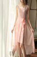 Pink Midi Plus Size Cute Dress for Casual Party Evening