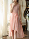 Pink Midi Plus Size Cute Dress for Casual Party Evening
