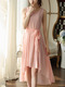 Pink Midi Plus Size Cute Dress for Casual Party Evening
