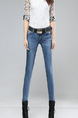 Blue Long Denim Pants for Casual