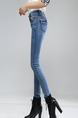 Blue Long Denim Pants for Casual