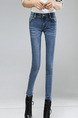 Blue Long Denim Pants for Casual