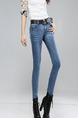 Blue Long Denim Pants for Casual