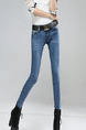 Blue Long Denim Pants for Casual