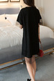 Black Shift Knee Length Plus Size Dress for Casual Party