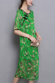 Green Shift Knee Length Plus Size Dress for Casual Party Evening