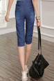 Blue Half Denim Pants for Casual