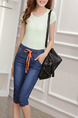 Blue Half Denim Pants for Casual