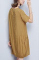 Brown Shift Above Knee Plus Size Dress for Casual Party