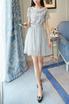 Grey Fit & Flare Above Knee Plus Size Dress for Casual Party Nightclub