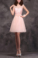 Pink Fit & Flare Above Knee Plus Size Dress for Bridesmaid Prom Semi Formal