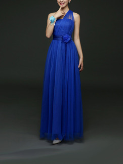 Blue Maxi Dress for Bridesmaid Prom