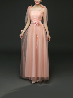 pink maxi evening dress