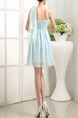 Blue Fit & Flare Above Knee Dress for Bridesmaid Prom