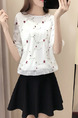 White and Black Fit & Flare Above Knee Plus Size Dress for Casual Party