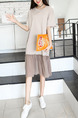 Beige Shift Knee Length Plus Size T-Shirt Dress for Casual