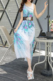 White Colorful Midi Plus Size Dress for Casual Beach