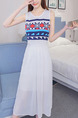 White Colorful Shift Midi Dress for Casual