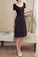 Black Fit & Flare Knee Length Dress for Casual Party