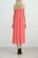 Pink Shift Midi Plus Size Slip Cute Dress for Casual Beach