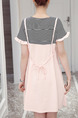 Pink and Grey Shift Above Knee Plus Size Cute Dress for Casual Party