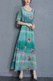 Green Maxi Floral Plus Size Dress for Casual Beach
