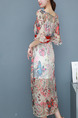 Colorful Midi Plus Size Floral Dress for Casual Evening Office