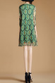 Green Shift Above Knee Plus Size Dress for Casual Party Evening