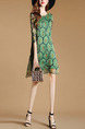 Green Shift Above Knee Plus Size Dress for Casual Party Evening