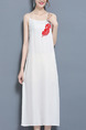 White Shift Midi Plus Size Slip Dress for Casual