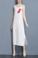 White Shift Midi Plus Size Slip Dress for Casual