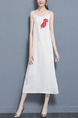 White Shift Midi Plus Size Slip Dress for Casual