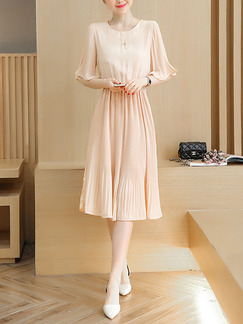 beige casual dress