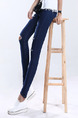 Blue Long Denim Pants for Casual