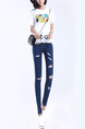 Blue Long Denim Pants for Casual