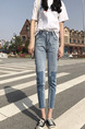 Blue Long Denim Pants for Casual