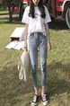 Blue Long Denim Pants for Casual