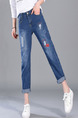 Blue Long Denim Pants for Casual