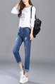Blue Long Denim Pants for Casual