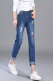 Blue Long Denim Pants for Casual