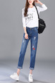 Blue Long Denim Pants for Casual