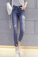 Blue Long Denim Pants for Casual